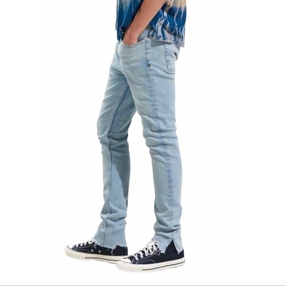 BDG Skinny Stretch Jeans 33W 32L Vintage De Split Distressed Raw Hem - Picture 2 of 16